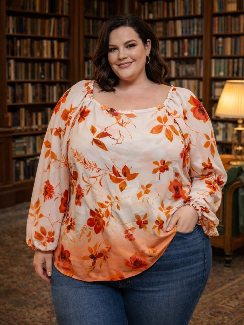 Floral Print Women's Blouse